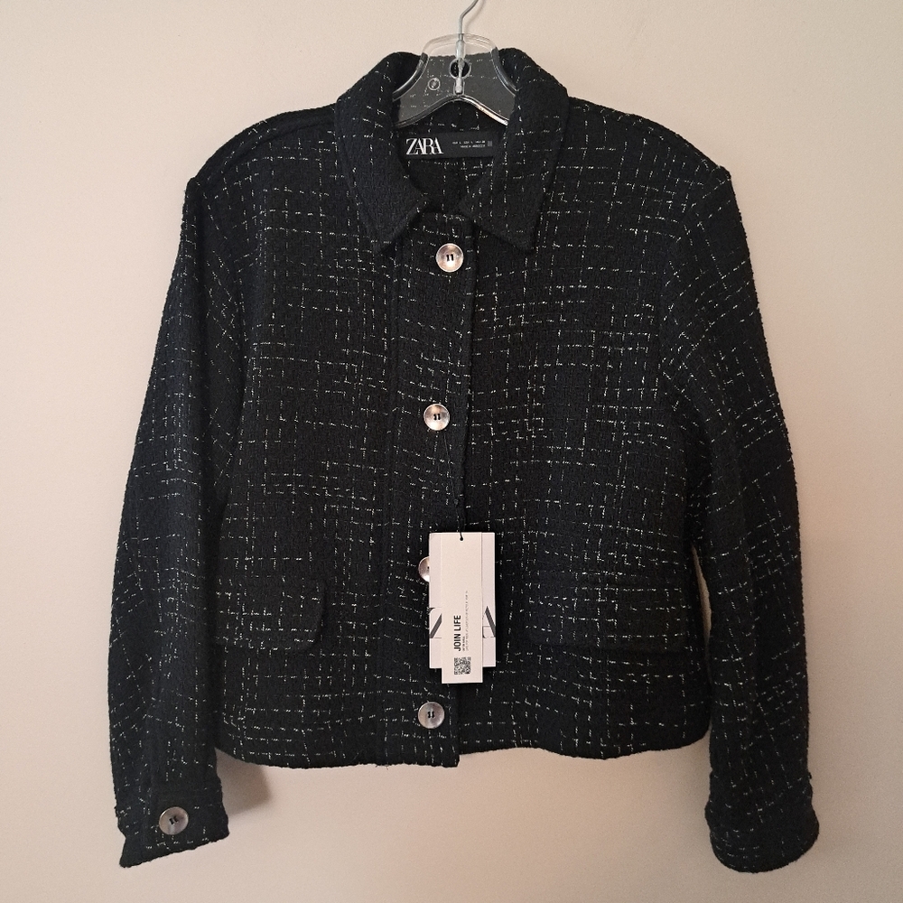 Zara Women's Black Tweed Jacket